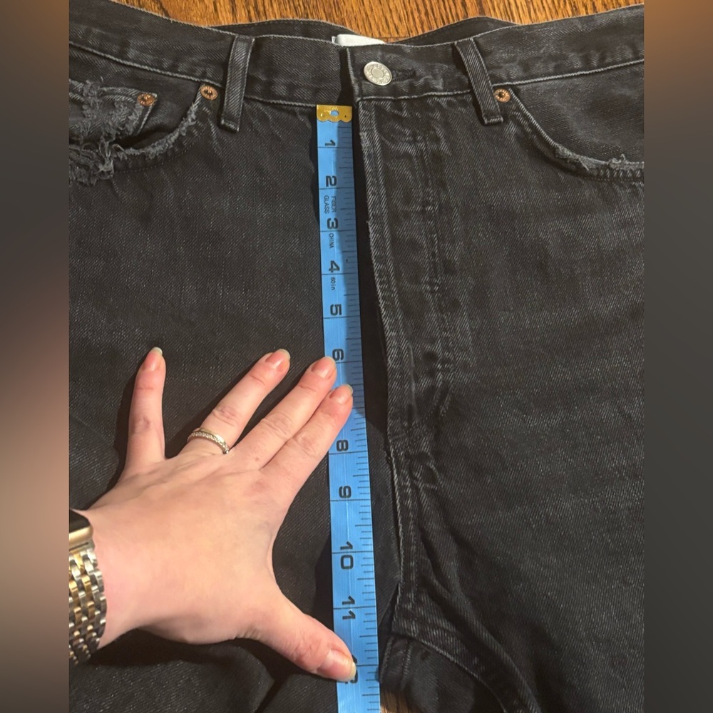 AGOLDE | 90's Mid Rise Straight Tar Black Jeans‎ A069E-1157 Button Fly Sz 32 - Picture 11 of 12